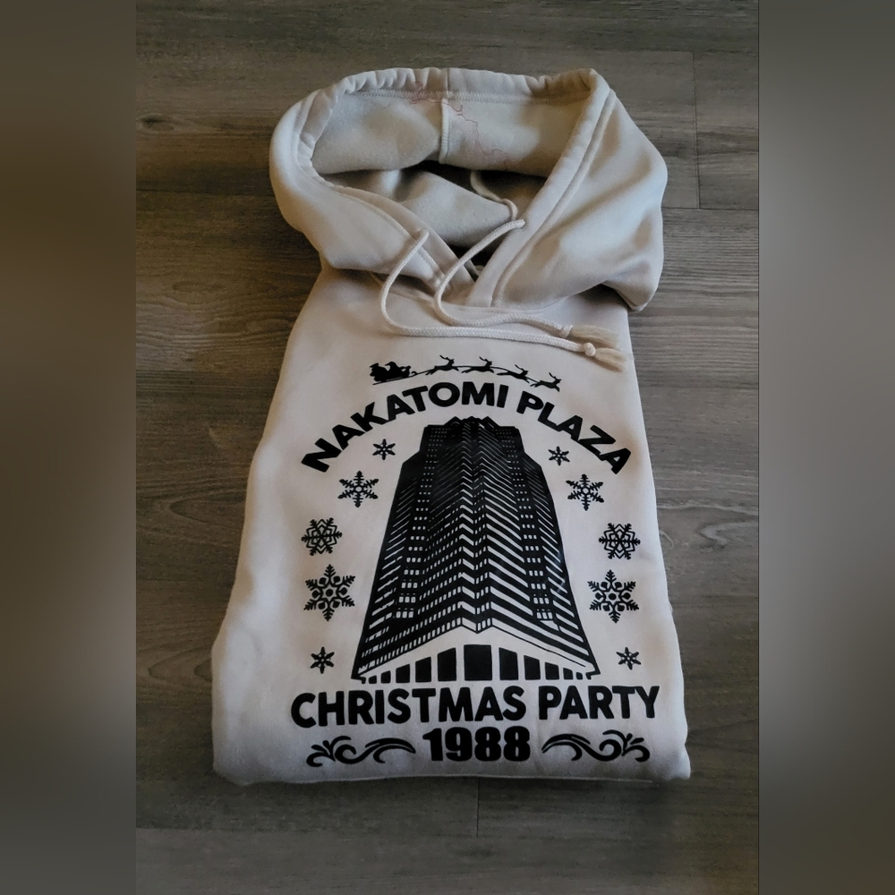 Cream Nakatomi Plaza Christmas Hoodie - Picture 2 of 3